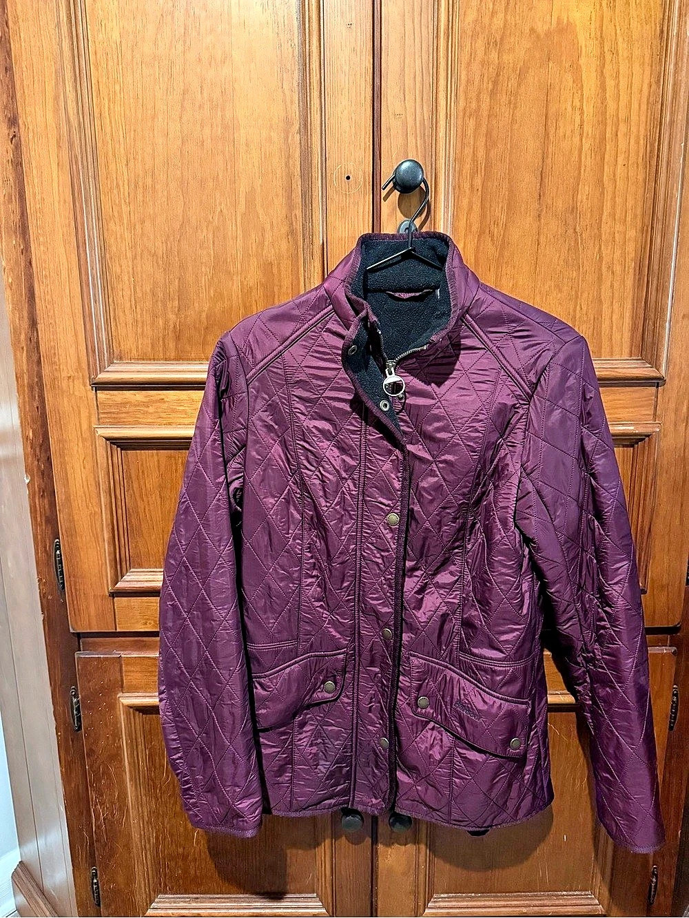 Barbour Cavalry Polarquilt Jacket Quilted Jacket in Purple Size 6 Like New